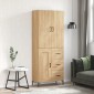 vidaXL Ντουλάπι Sonoma δρυς 69,5 x 34 x 180 εκ. από Επεξεργασμένο Ξύλο