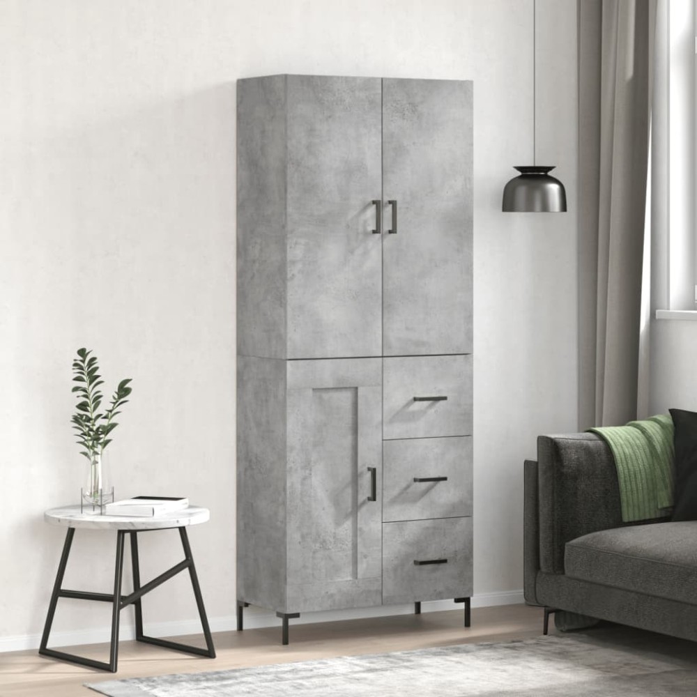 vidaXL Ντουλάπι Γκρι Σκυροδέματος 69,5x34x180 εκ. Επεξεργασμένο Ξύλο