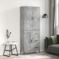 vidaXL Ντουλάπι Γκρι Σκυροδέματος 69,5x34x180 εκ. Επεξεργασμένο Ξύλο