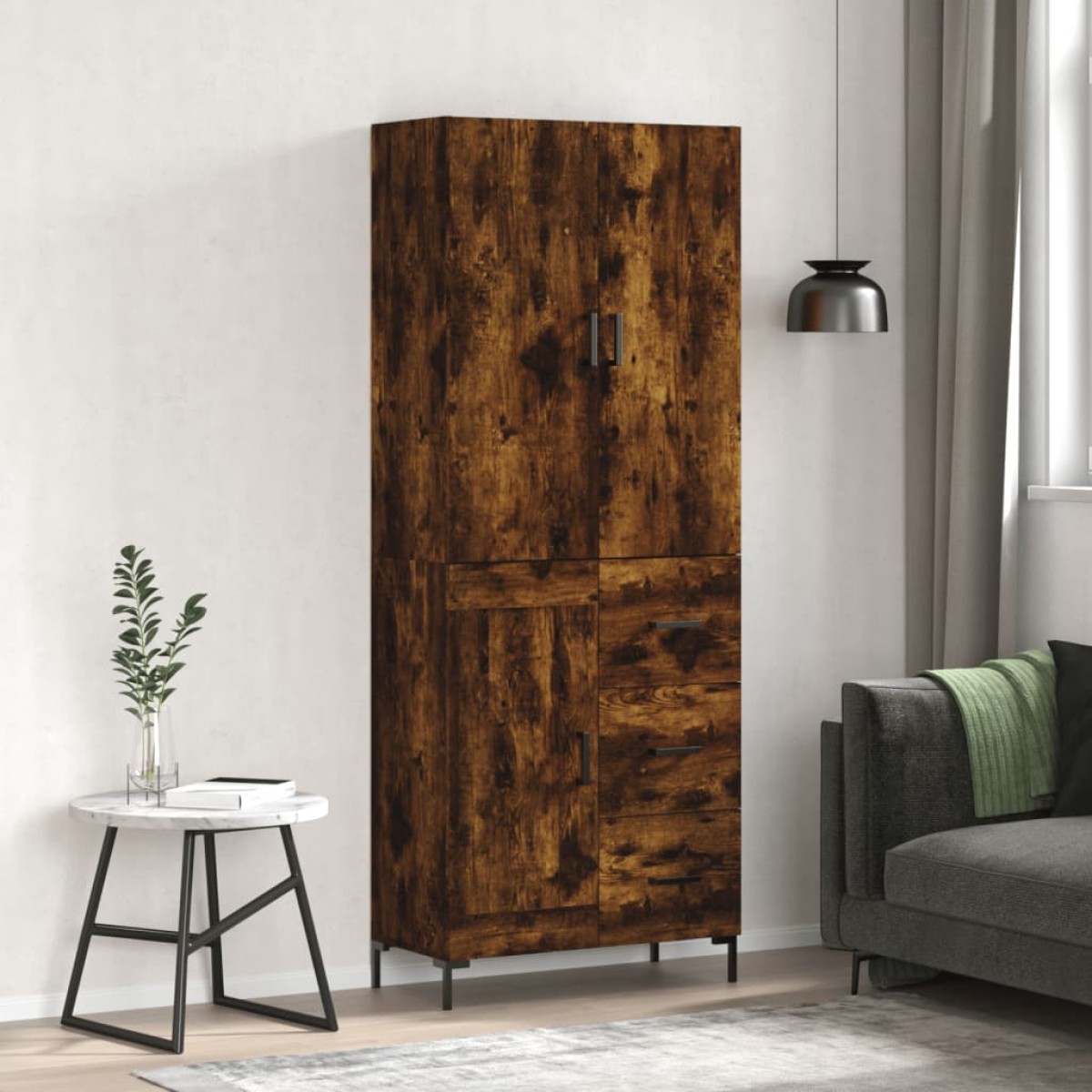 vidaXL Ντουλάπι Καπνιστή Δρυς 69,5x34x180 εκ. από Επεξεργασμένο Ξύλο