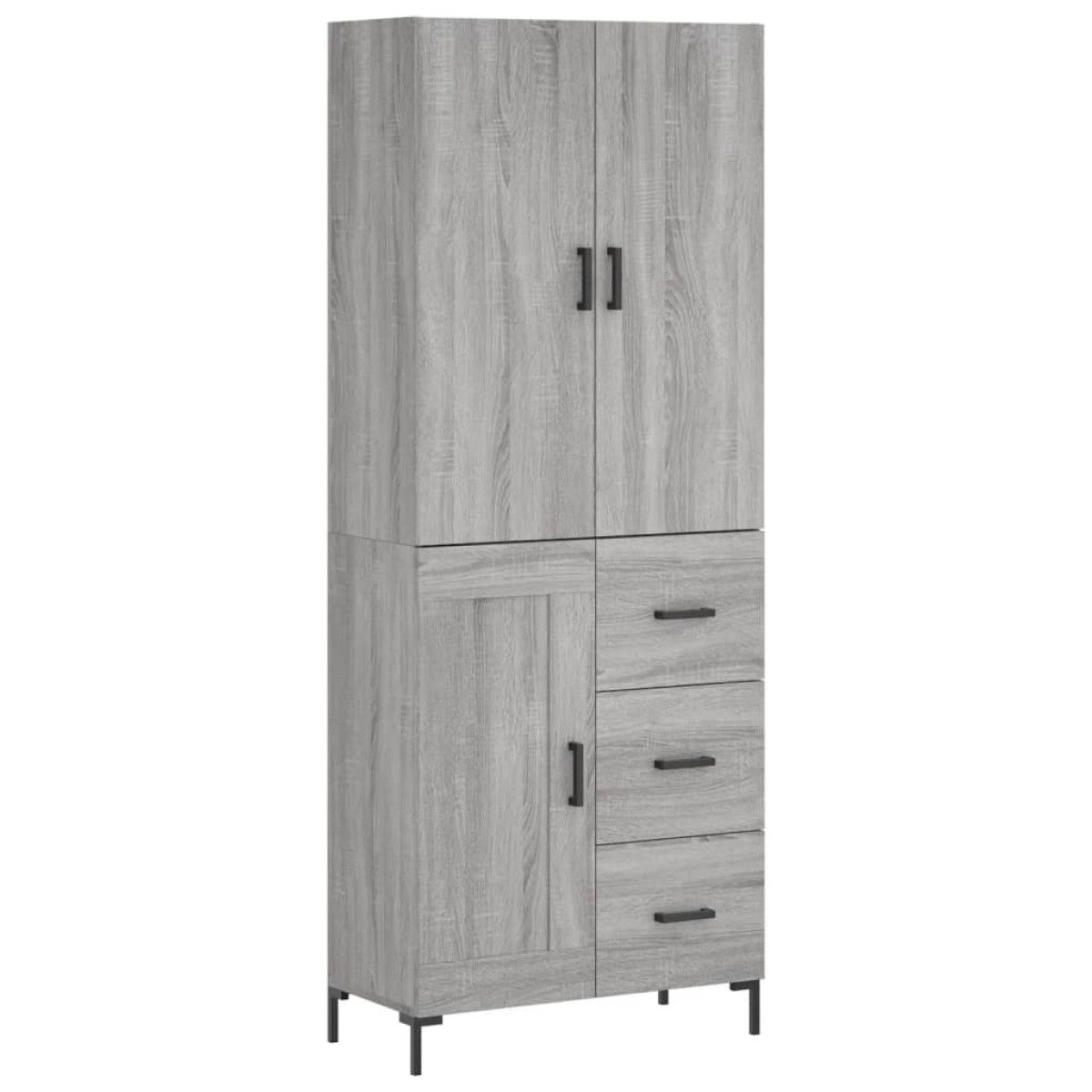 vidaXL Ντουλάπι Γκρι Sonoma 69,5 x 34 x 180 εκ. Επεξεργασμένο Ξύλο