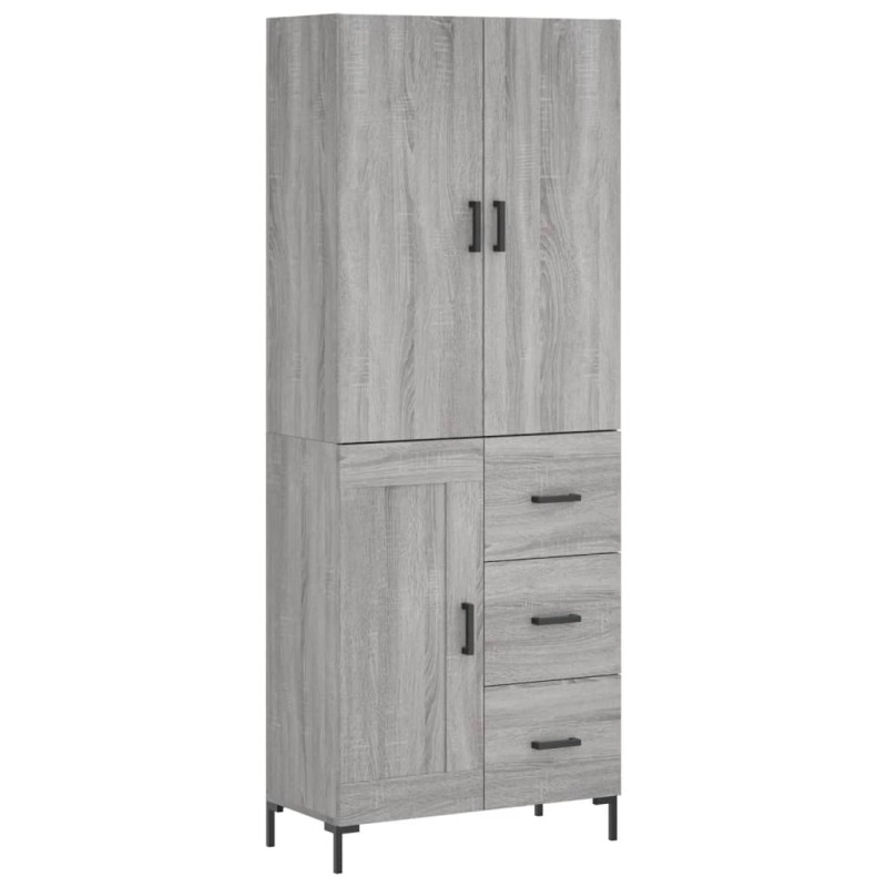 vidaXL Ντουλάπι Γκρι Sonoma 69,5 x 34 x 180 εκ. Επεξεργασμένο Ξύλο