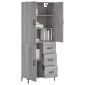 vidaXL Ντουλάπι Γκρι Sonoma 69,5 x 34 x 180 εκ. Επεξεργασμένο Ξύλο
