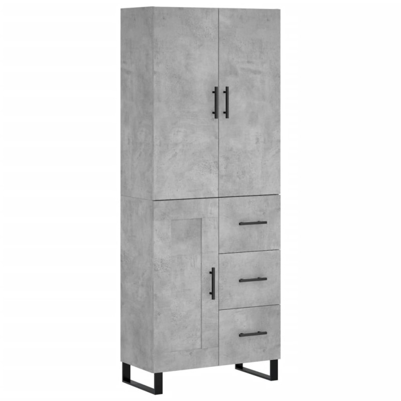 vidaXL Ντουλάπι Γκρι Σκυροδέματος 69,5x34x180 εκ. Επεξεργασμένο Ξύλο