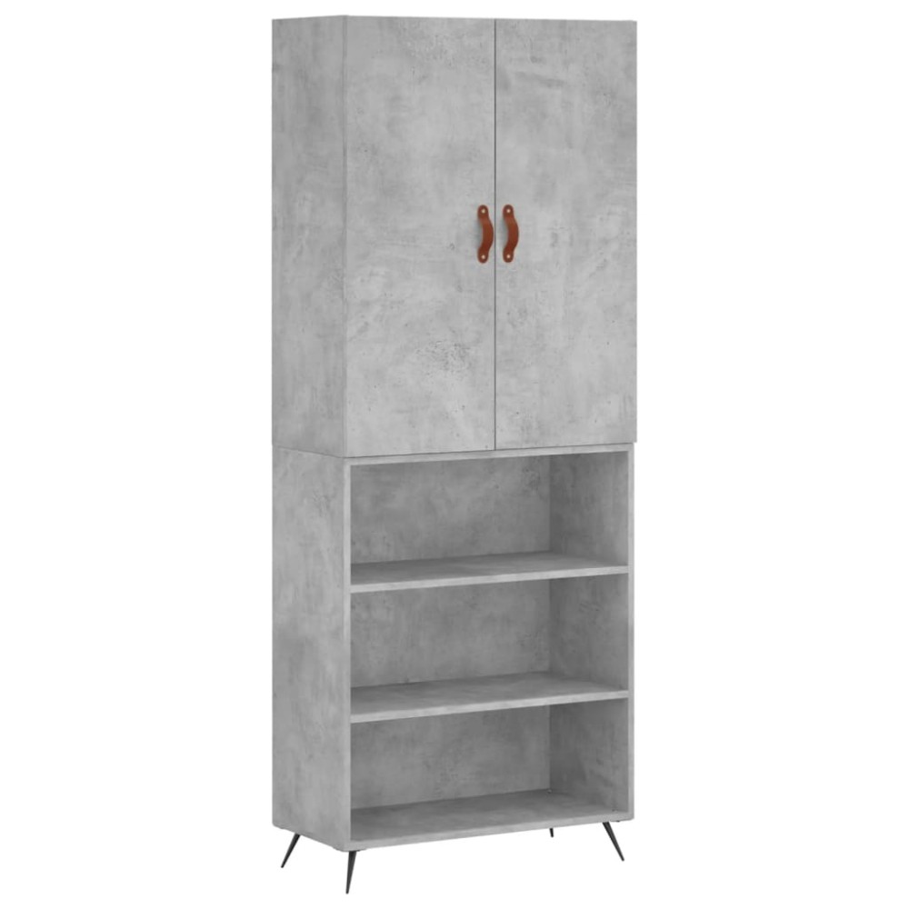 vidaXL Ντουλάπι Γκρι Σκυροδέματος 69,5x34x180 εκ. Επεξεργασμένο Ξύλο