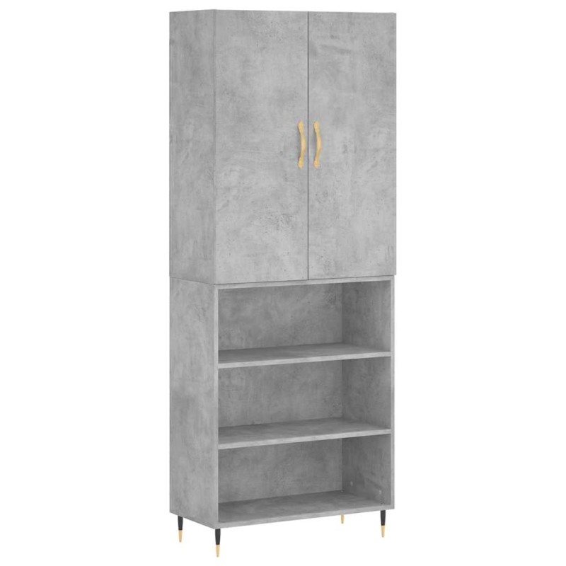vidaXL Ντουλάπι Γκρι Σκυροδέματος 69,5x34x180 εκ. Επεξεργασμένο Ξύλο
