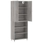 vidaXL Ντουλάπι Γκρι Sonoma 69,5 x 34 x 180 εκ. Επεξεργασμένο Ξύλο