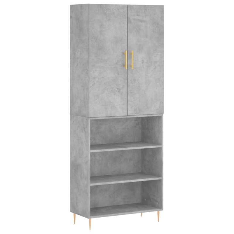 vidaXL Ντουλάπι Γκρι Σκυροδέματος 69,5x34x180 εκ. Επεξεργασμένο Ξύλο
