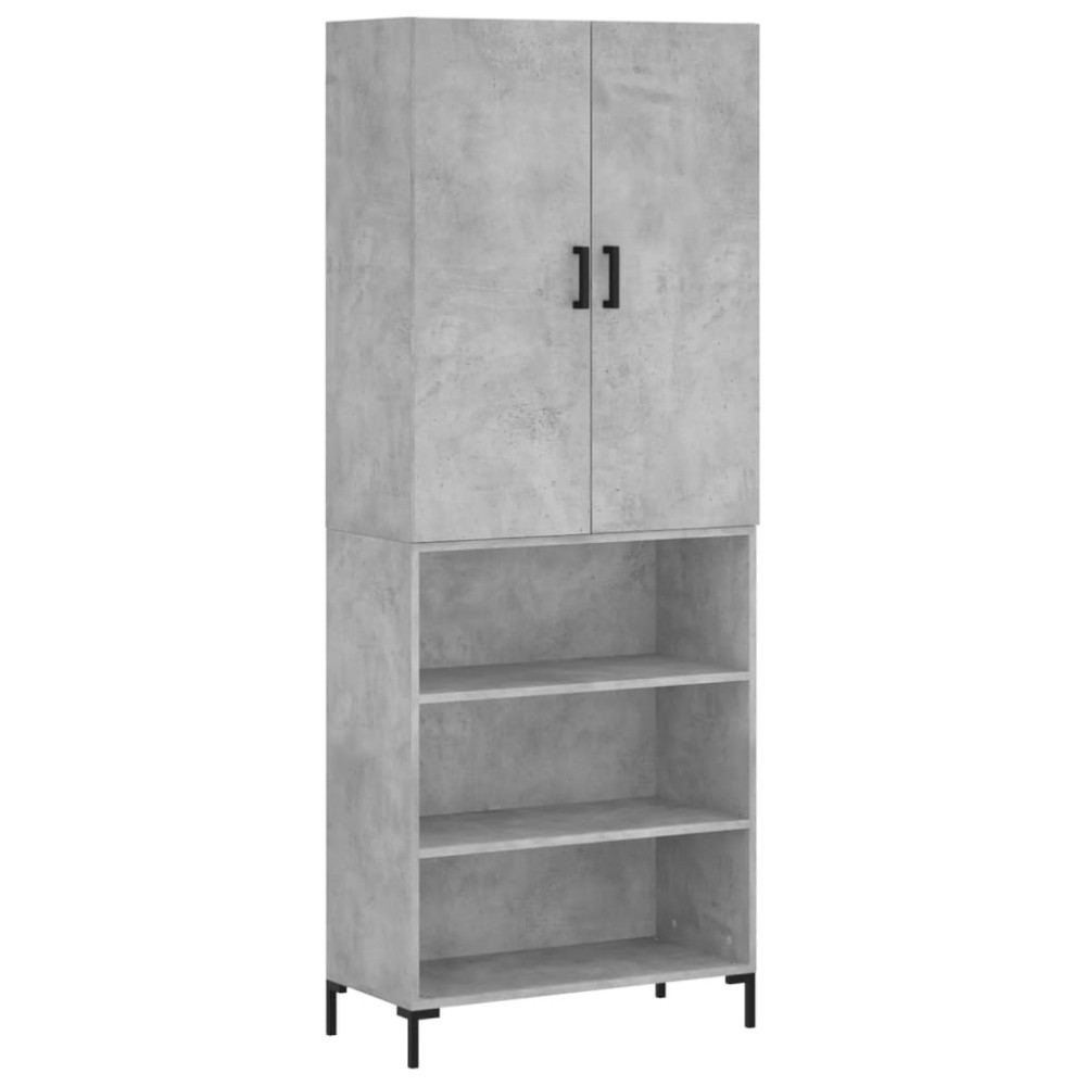 vidaXL Ντουλάπι Γκρι Σκυροδέματος 69,5x34x180 εκ. Επεξεργασμένο Ξύλο
