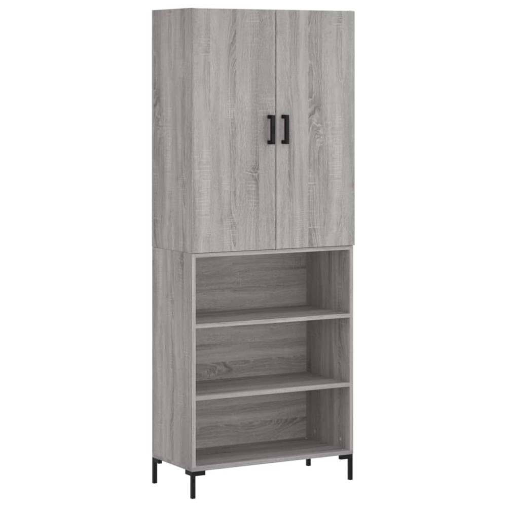 vidaXL Ντουλάπι Γκρι Sonoma 69,5 x 34 x 180 εκ. Επεξεργασμένο Ξύλο