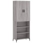 vidaXL Ντουλάπι Γκρι Sonoma 69,5 x 34 x 180 εκ. Επεξεργασμένο Ξύλο