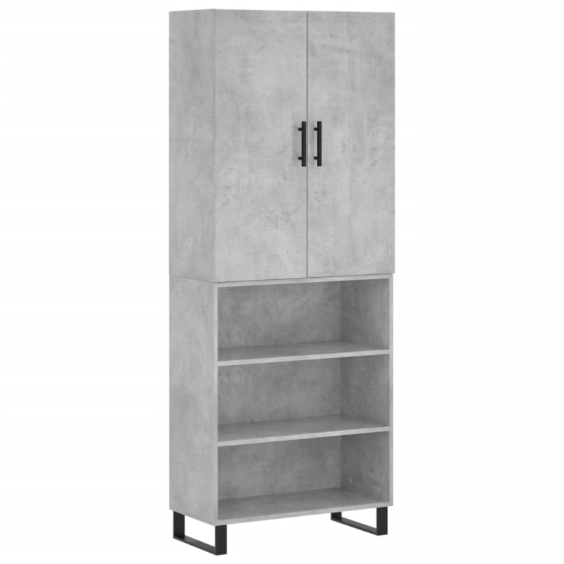 vidaXL Ντουλάπι Γκρι Σκυροδέματος 69,5x34x180 εκ. Επεξεργασμένο Ξύλο