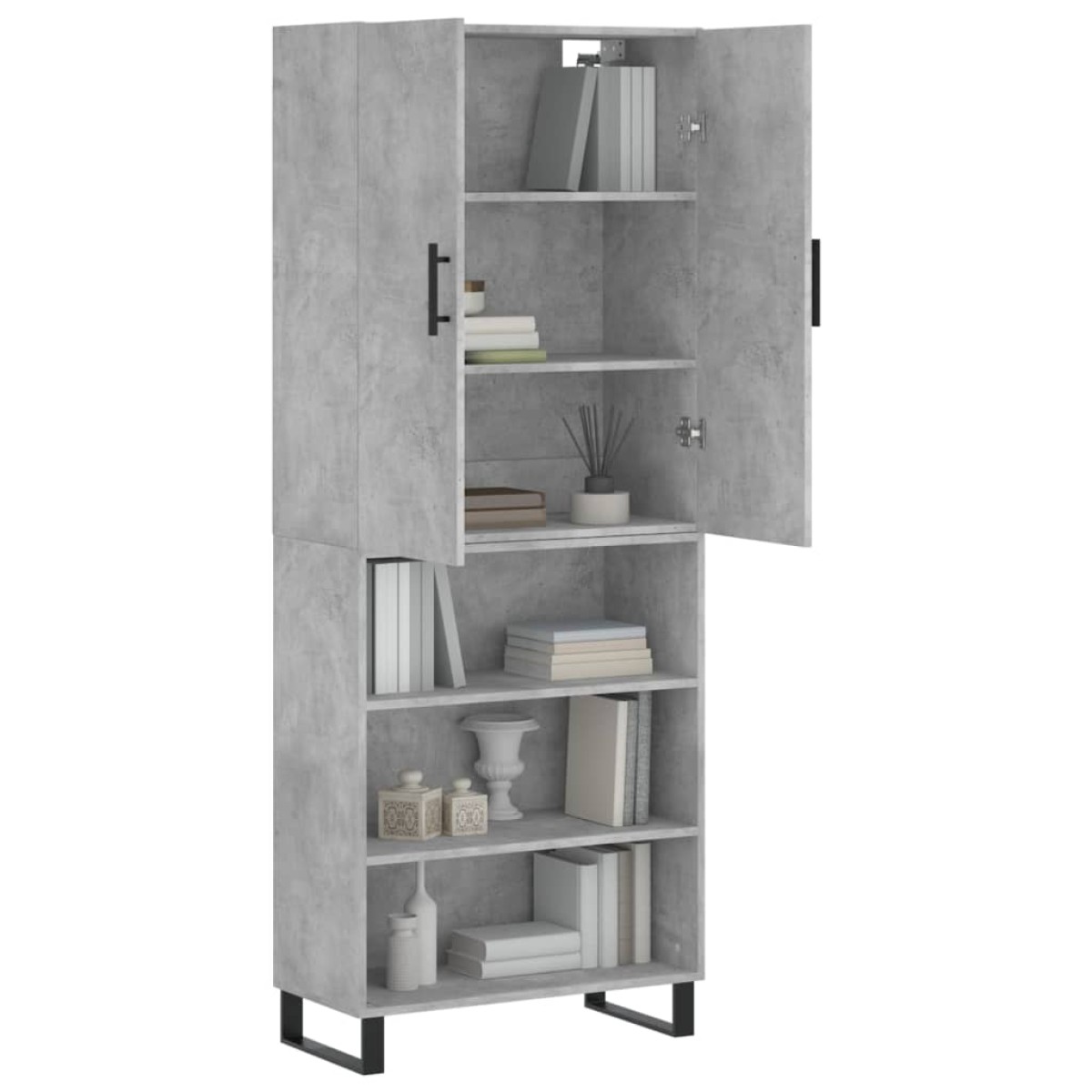 vidaXL Ντουλάπι Γκρι Σκυροδέματος 69,5x34x180 εκ. Επεξεργασμένο Ξύλο