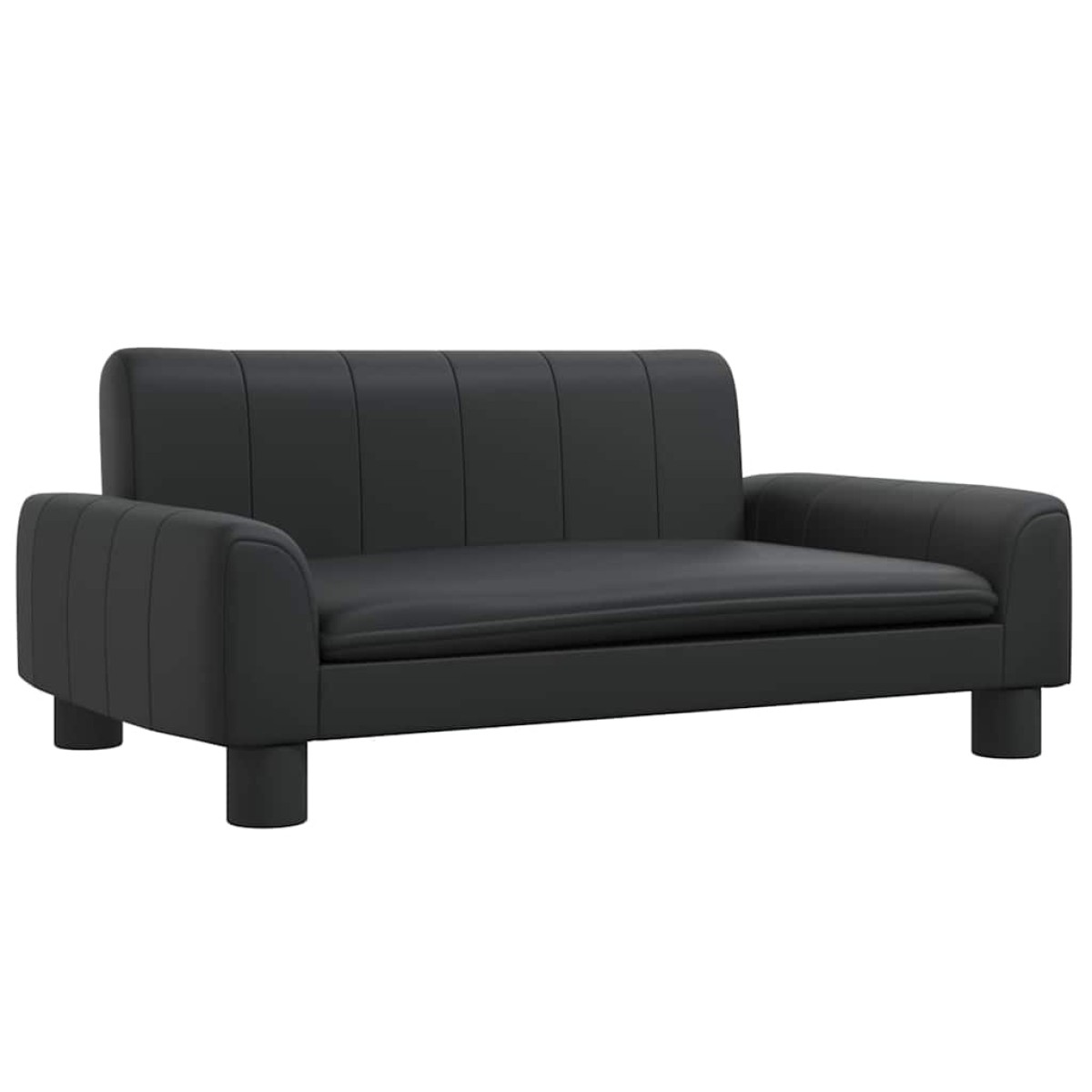 vidaXL Καναπές Παιδικός Μαύρος 70 x 45 x 30 εκ. από Συνθετικό Δέρμα