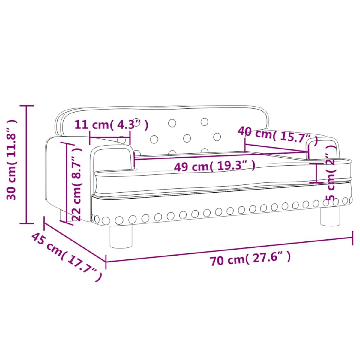 vidaXL Καναπές Παιδικός Κρεμ 70 x 45 x 30 εκ. από Συνθετικό Δέρμα