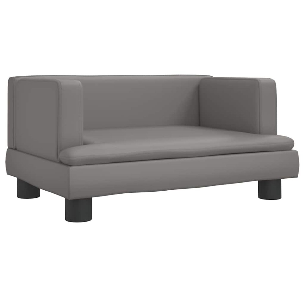 vidaXL Καναπές Παιδικός Γκρι 60 x 40 x 30 εκ. από Συνθετικό Δέρμα