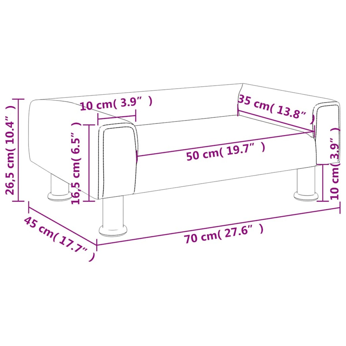 vidaXL Καναπές Παιδικός Κρεμ 70 x 45 x 26,5 εκ. από Βελούδο