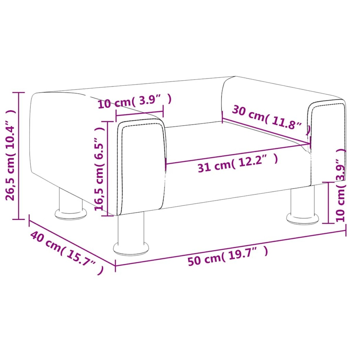 vidaXL Καναπές Παιδικός Σκούρο Γκρι 50 x 40 x 26,5 εκ. από Βελούδο