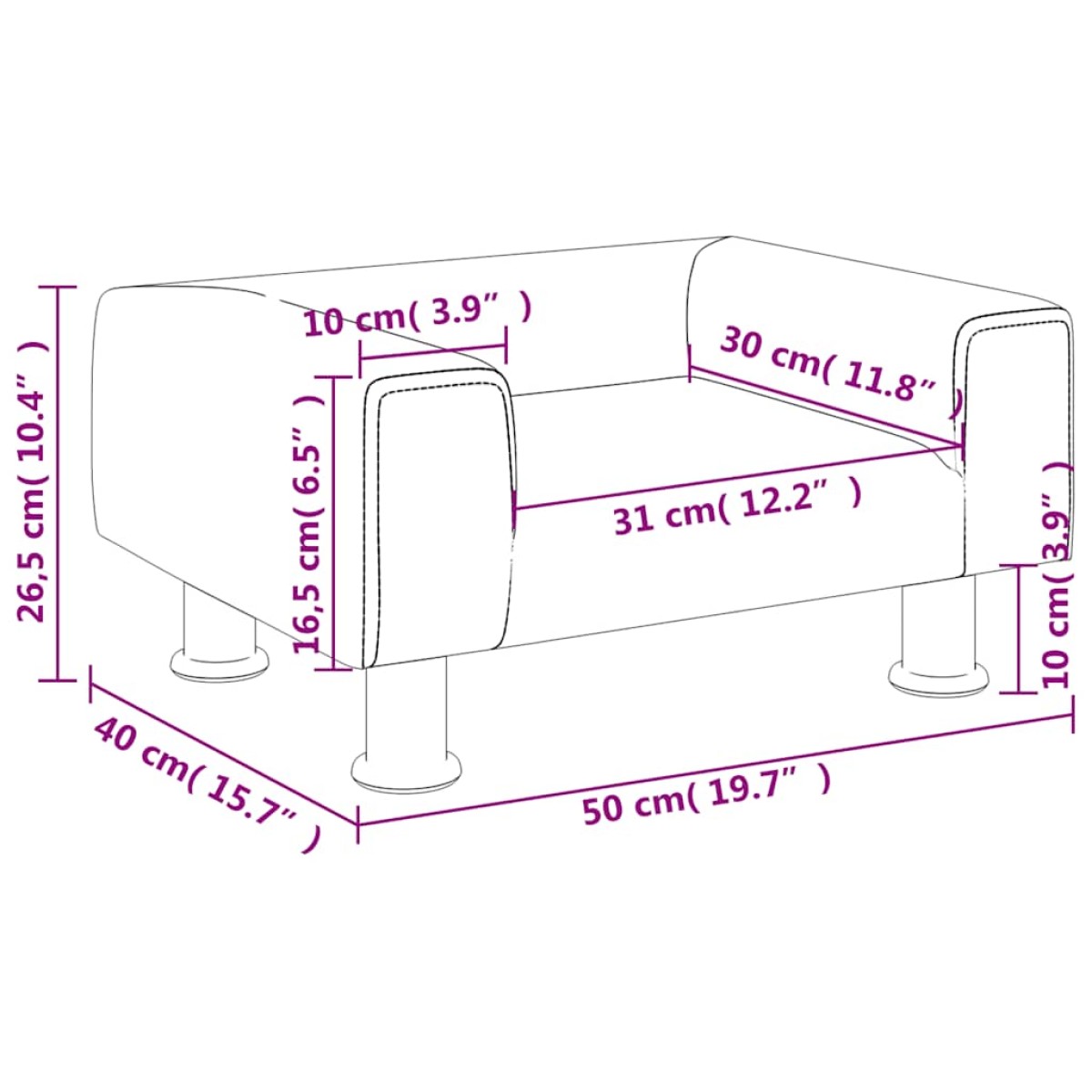 vidaXL Καναπές Παιδικός Μαύρο 50 x 40 x 26,5 εκ. από Βελούδο