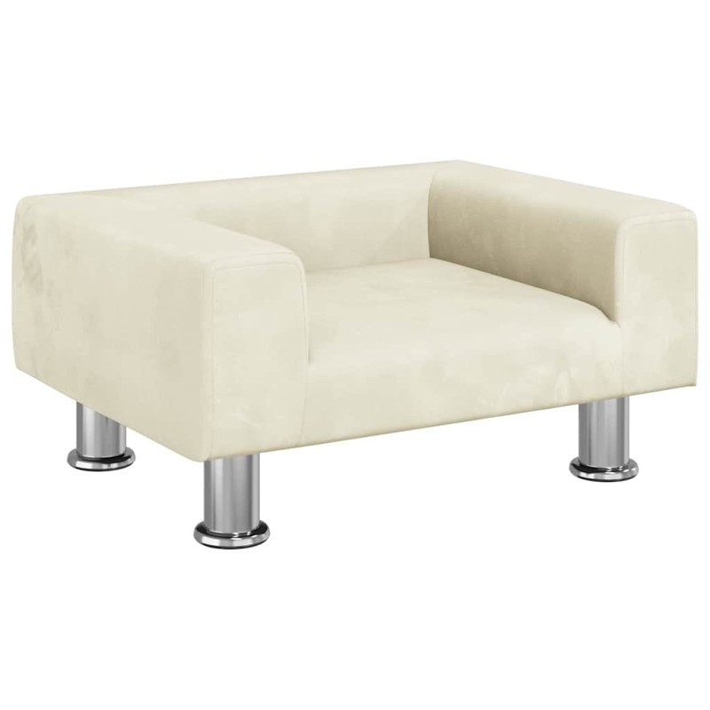 vidaXL Καναπές Παιδικός κρεμ 50 x 40 x 26,5 εκ. από Βελούδο