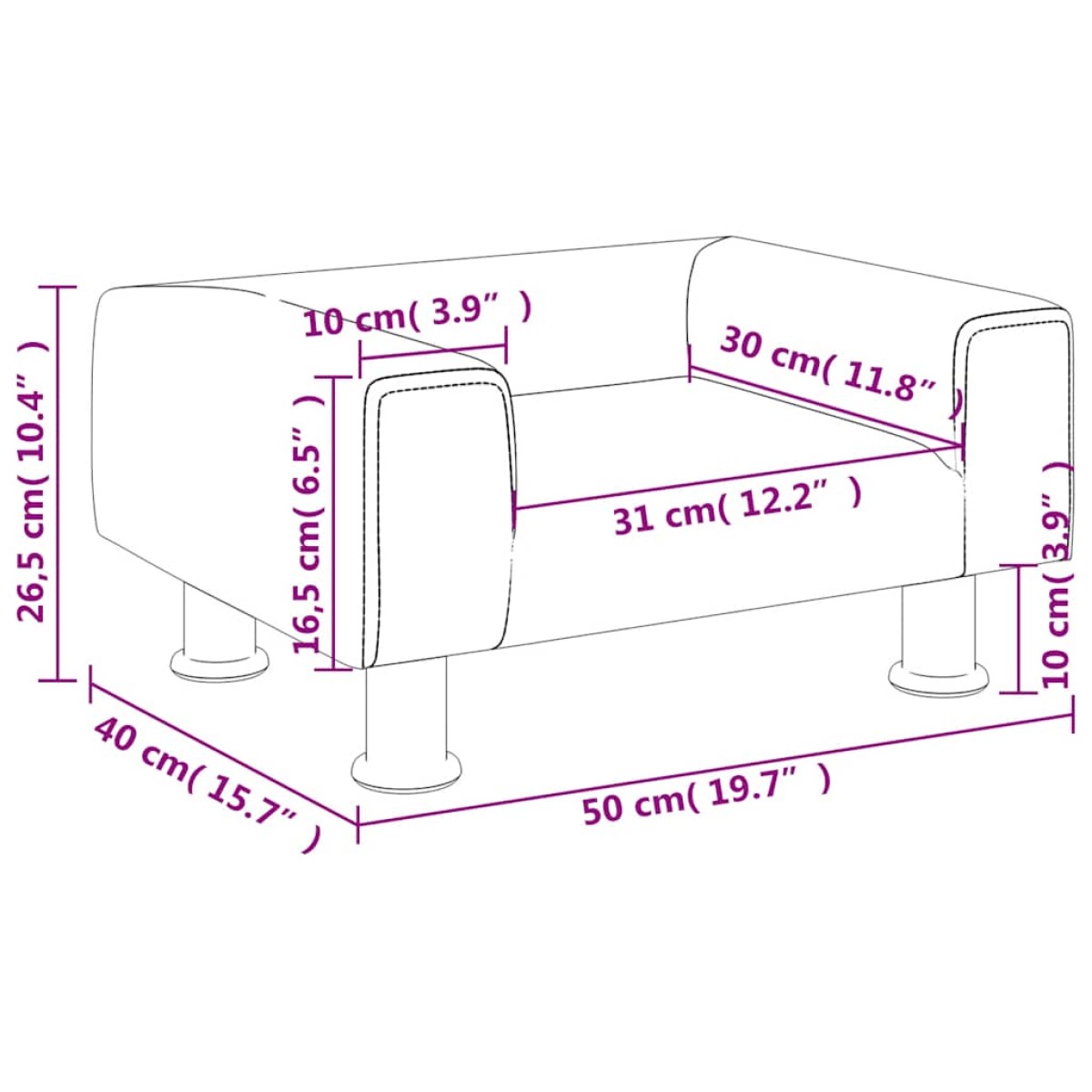 vidaXL Καναπές Παιδικός κρεμ 50 x 40 x 26,5 εκ. από Βελούδο