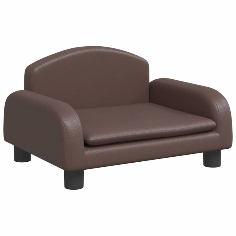 vidaXL Καναπές Παιδικός Καφέ 50 x 40 x 30 εκ. από Συνθετικό Δέρμα
