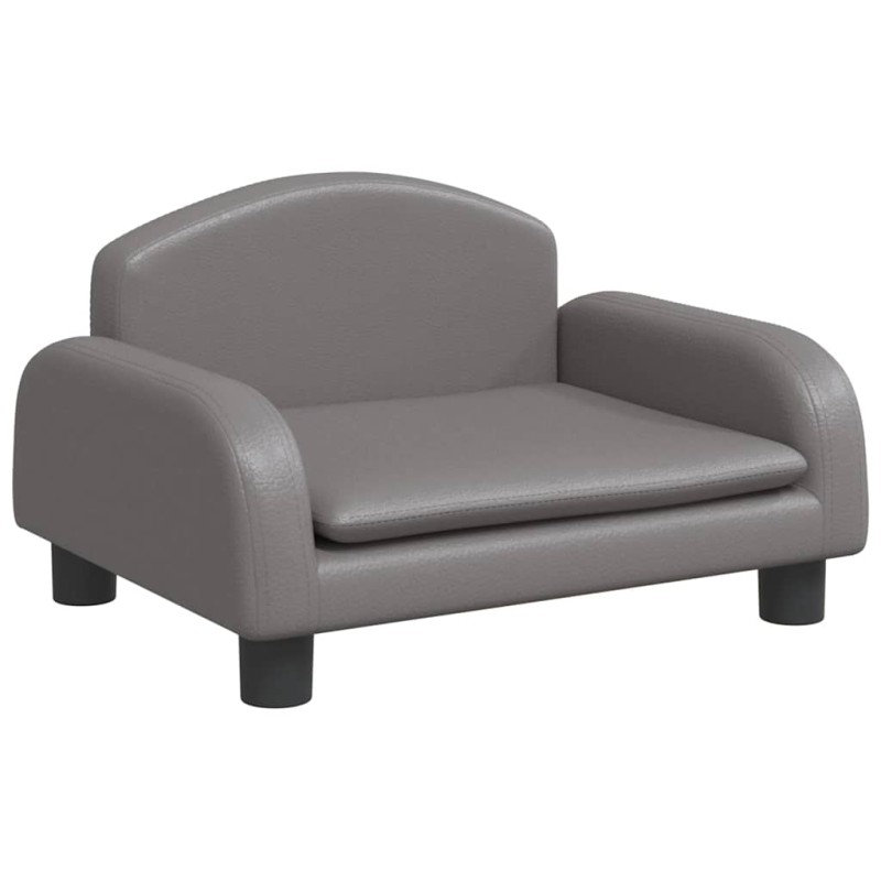 vidaXL Καναπές Παιδικός Γκρι 50x40x30 εκ. από Συνθετικό Δέρμα