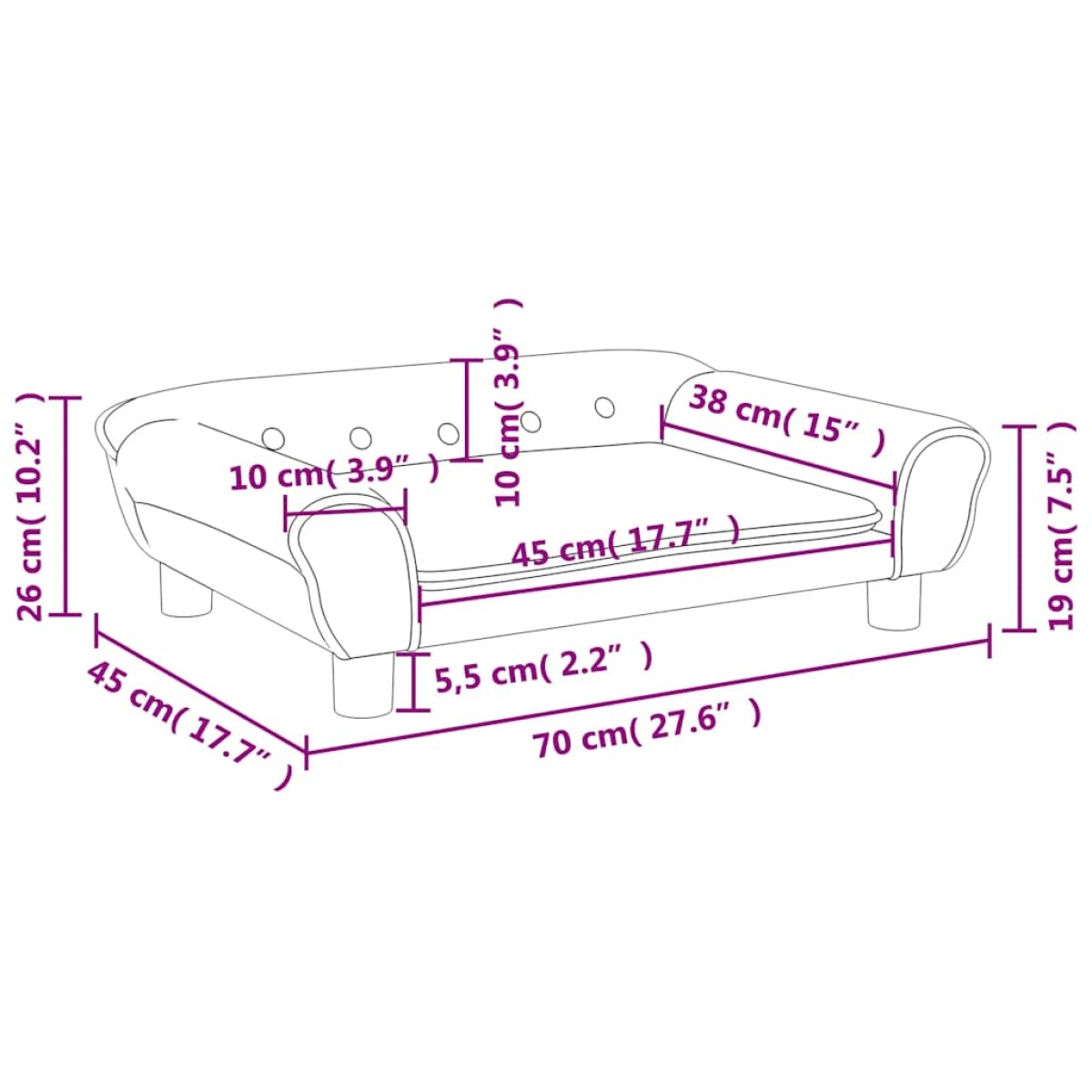 vidaXL Καναπές Παιδικός κρεμ 70x45x26 εκ. από Βελούδο