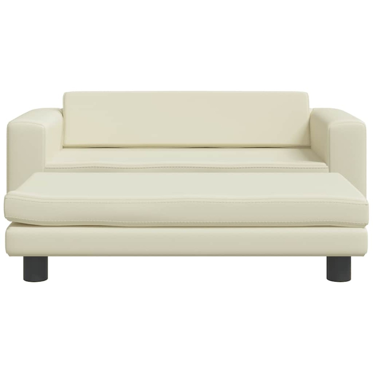vidaXL Καναπές Παιδικός με Υποπόδιο Κρεμ 100 x 50 x 30 εκ. Συνθ. Δέρμα