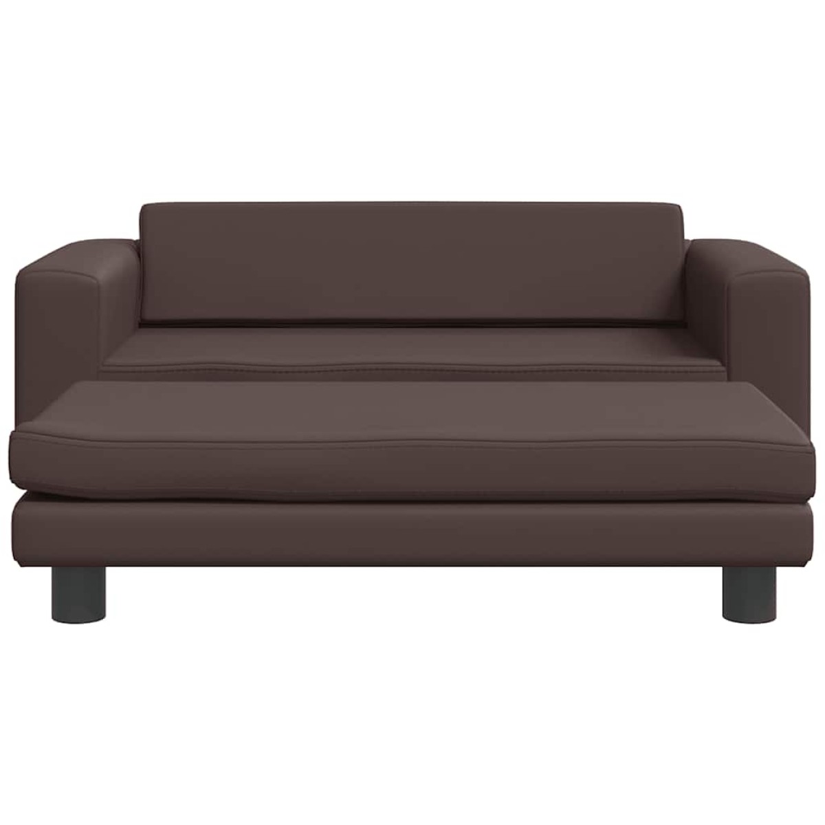 vidaXL Καναπές Παιδικός με Υποπόδιο Καφέ 100 x 50 x 30 εκ. Συνθ. Δέρμα
