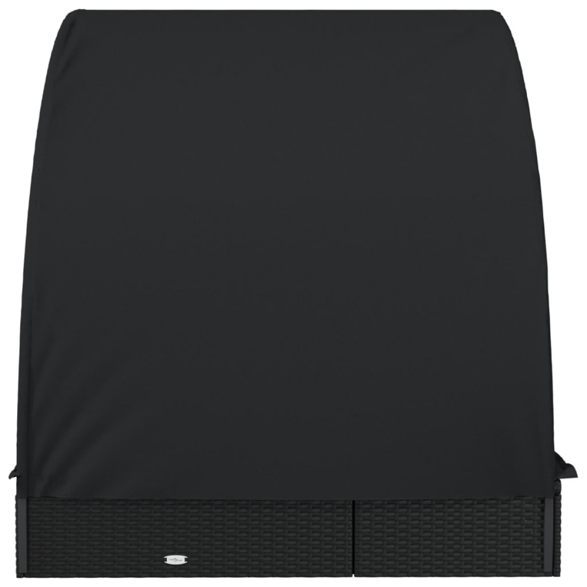 vidaXL Ξαπλώστρα 2 Ατόμων Στρογγ Οροφή Μαύρη 211x112x140εκ Συνθ. Ρατάν