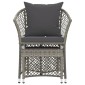 vidaXL Σαλόνι Κήπου με Μαξιλάρια 2 Τεμαχίων Γκρι από Συνθετικό Ρατάν
