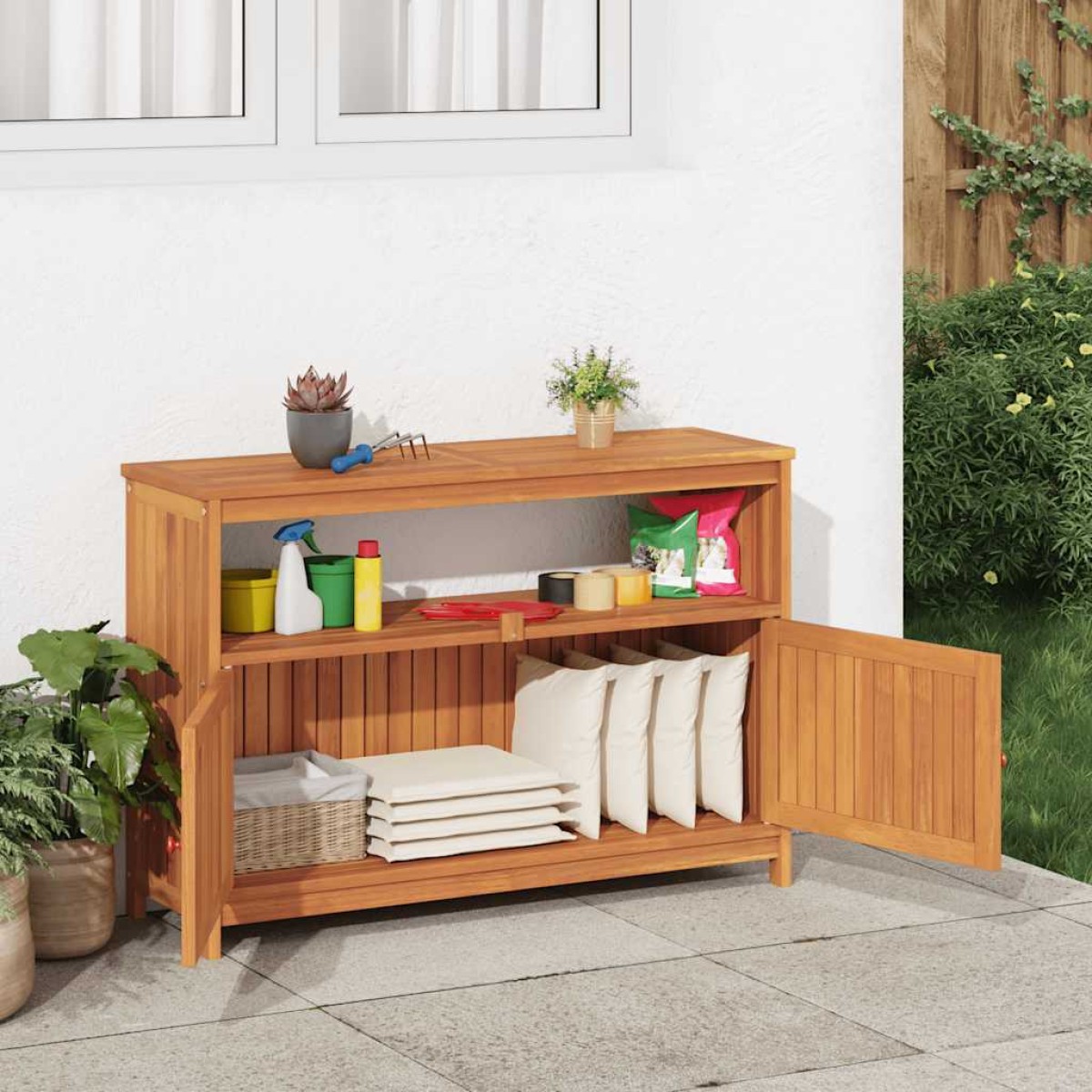 vidaXL Τραπέζι Κονσόλα Κήπου 110 x 35 x 75 εκ. από Μασίφ Ξύλο Ακακίας
