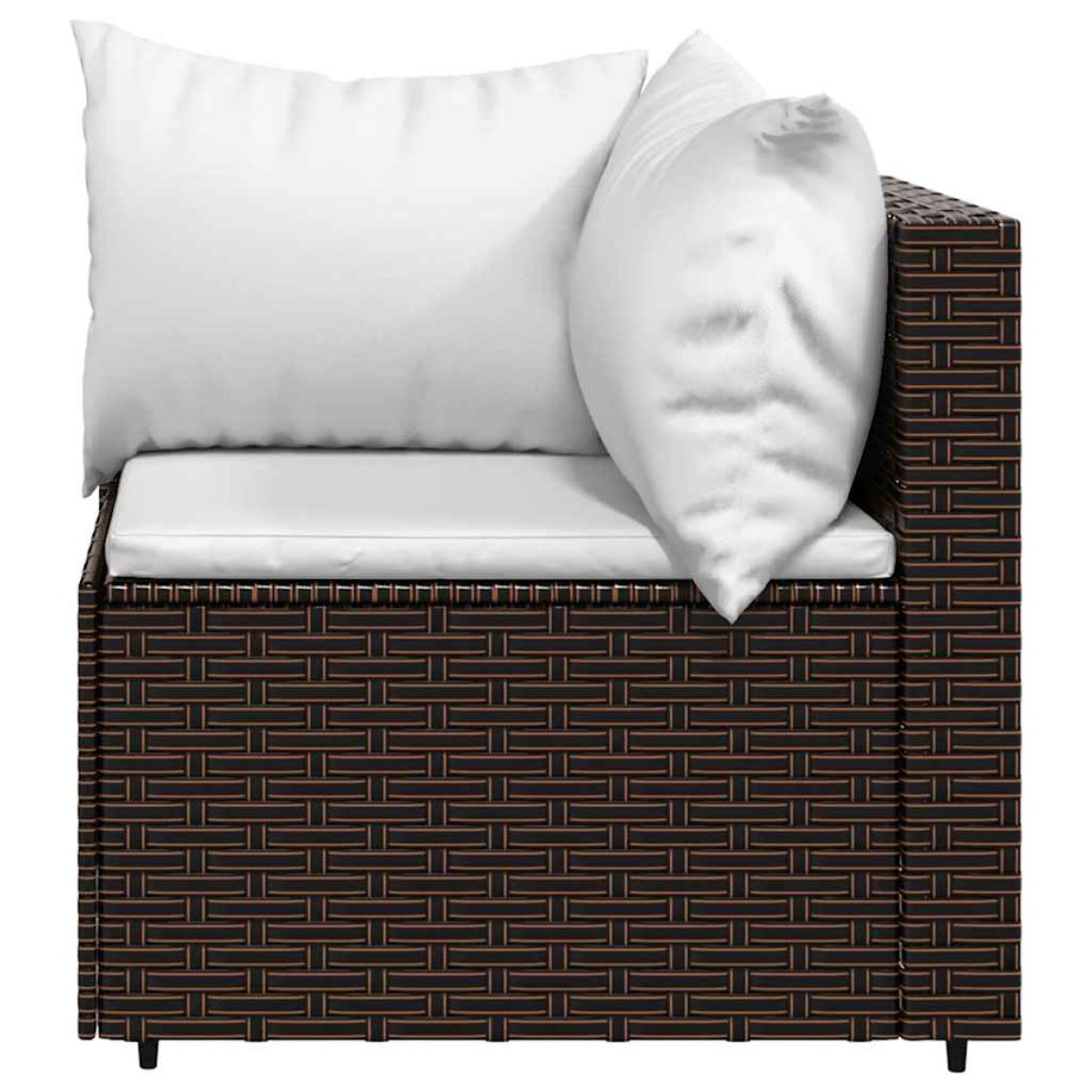 vidaXL Σαλόνι Κήπου με Μαξιλάρια Σετ 4 Τεμαχίων Καφέ Συνθετικό Ρατάν