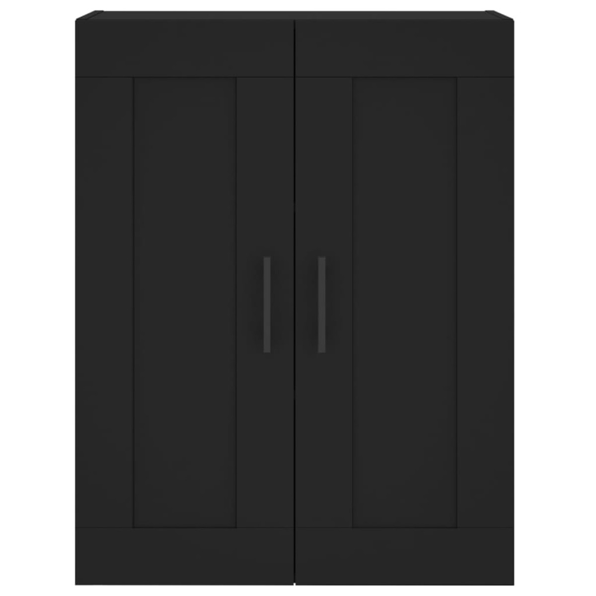 vidaXL Ντουλάπια Τοίχου 2 τεμ. Μαύρα από Επεξεργασμένο Ξύλο