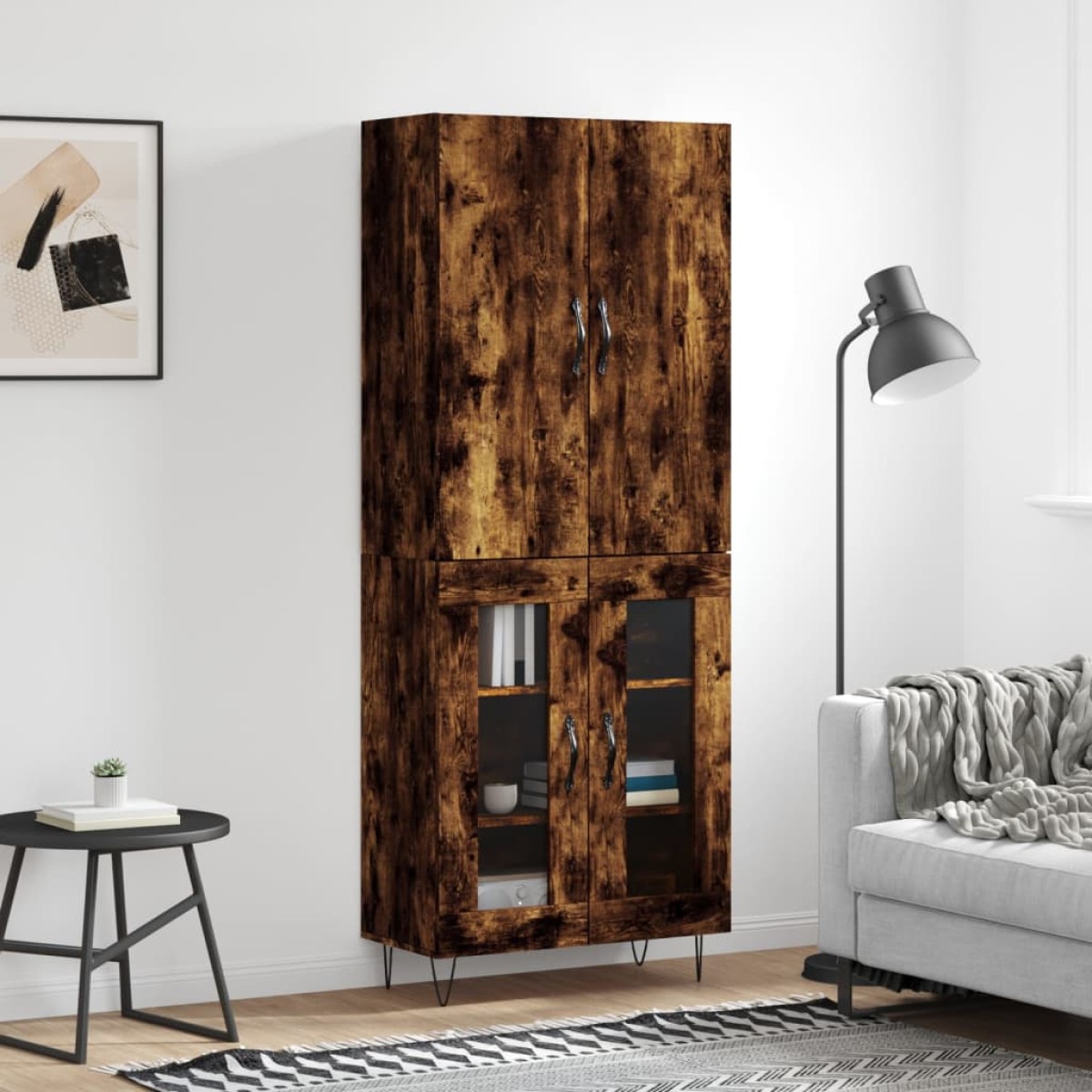 vidaXL Ντουλάπι Καπνιστή Δρυς 69,5x34x180 εκ. από Επεξεργασμένο Ξύλο