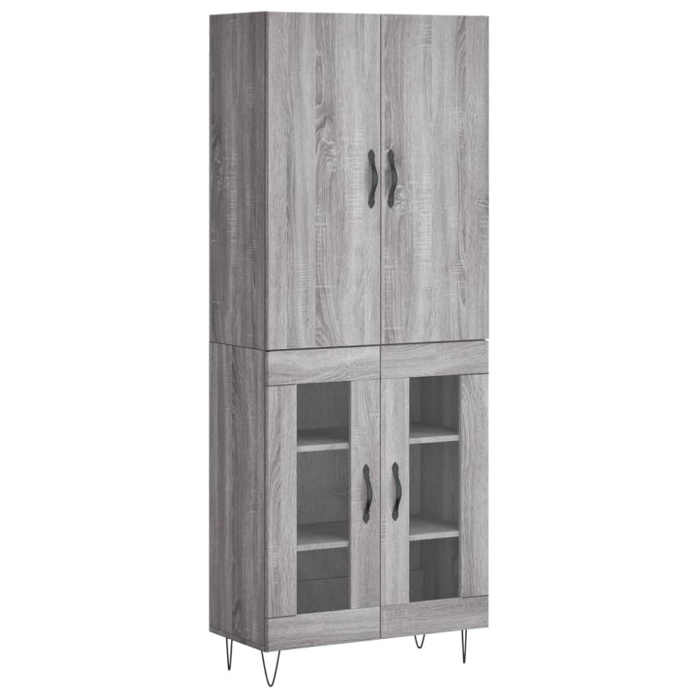 vidaXL Ντουλάπι Γκρι Sonoma 69,5 x 34 x 180 εκ. Επεξεργασμένο Ξύλο