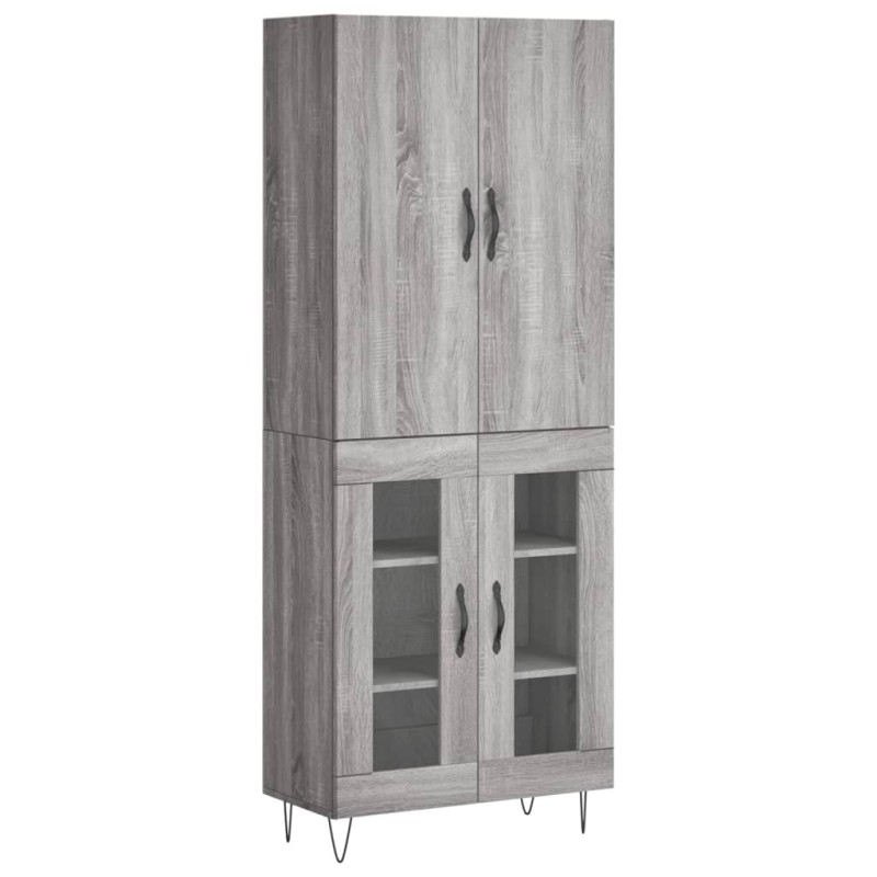 vidaXL Ντουλάπι Γκρι Sonoma 69,5 x 34 x 180 εκ. Επεξεργασμένο Ξύλο