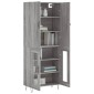 vidaXL Ντουλάπι Γκρι Sonoma 69,5 x 34 x 180 εκ. Επεξεργασμένο Ξύλο