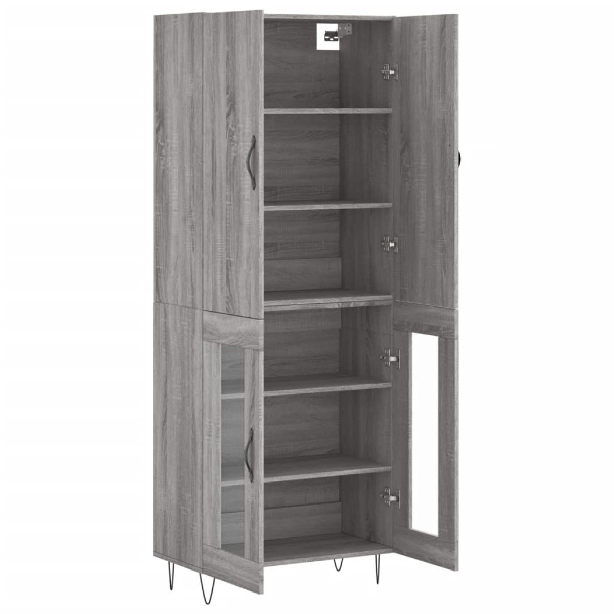 vidaXL Ντουλάπι Γκρι Sonoma 69,5 x 34 x 180 εκ. Επεξεργασμένο Ξύλο