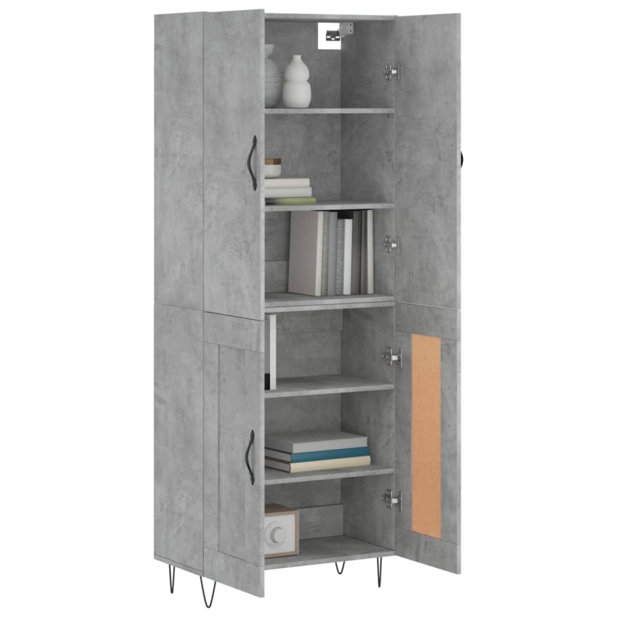 vidaXL Ντουλάπι Γκρι Σκυροδέματος 69,5x34x180 εκ. Επεξεργασμένο Ξύλο