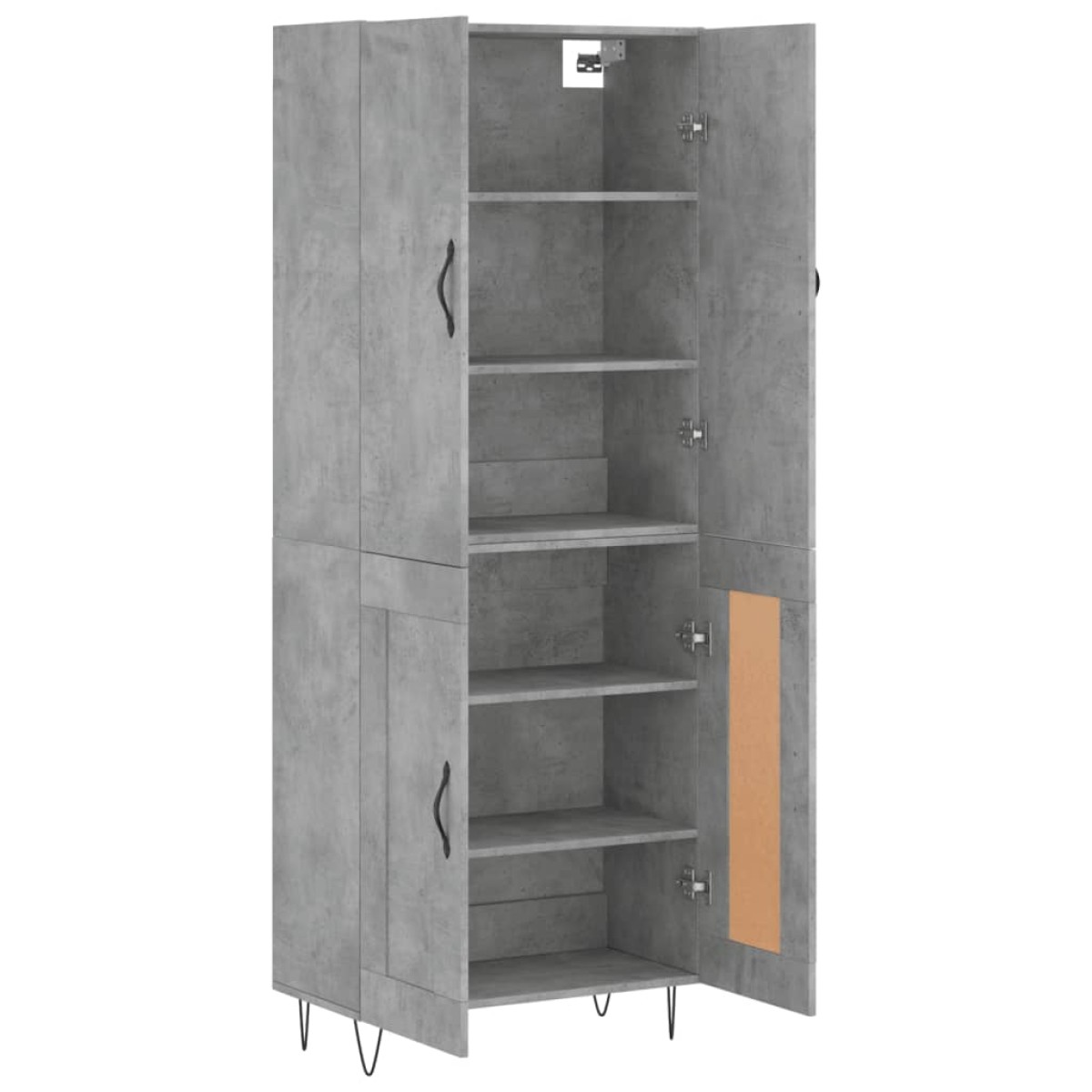 vidaXL Ντουλάπι Γκρι Σκυροδέματος 69,5x34x180 εκ. Επεξεργασμένο Ξύλο