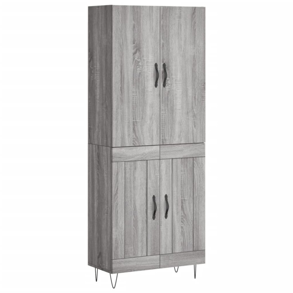 vidaXL Ντουλάπι Γκρι Sonoma 69,5 x 34 x 180 εκ. Επεξεργασμένο Ξύλο