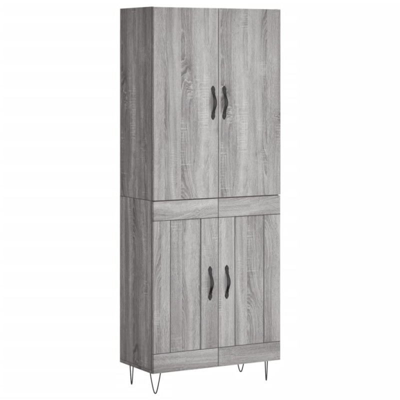 vidaXL Ντουλάπι Γκρι Sonoma 69,5 x 34 x 180 εκ. Επεξεργασμένο Ξύλο