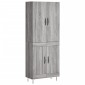 vidaXL Ντουλάπι Γκρι Sonoma 69,5 x 34 x 180 εκ. Επεξεργασμένο Ξύλο