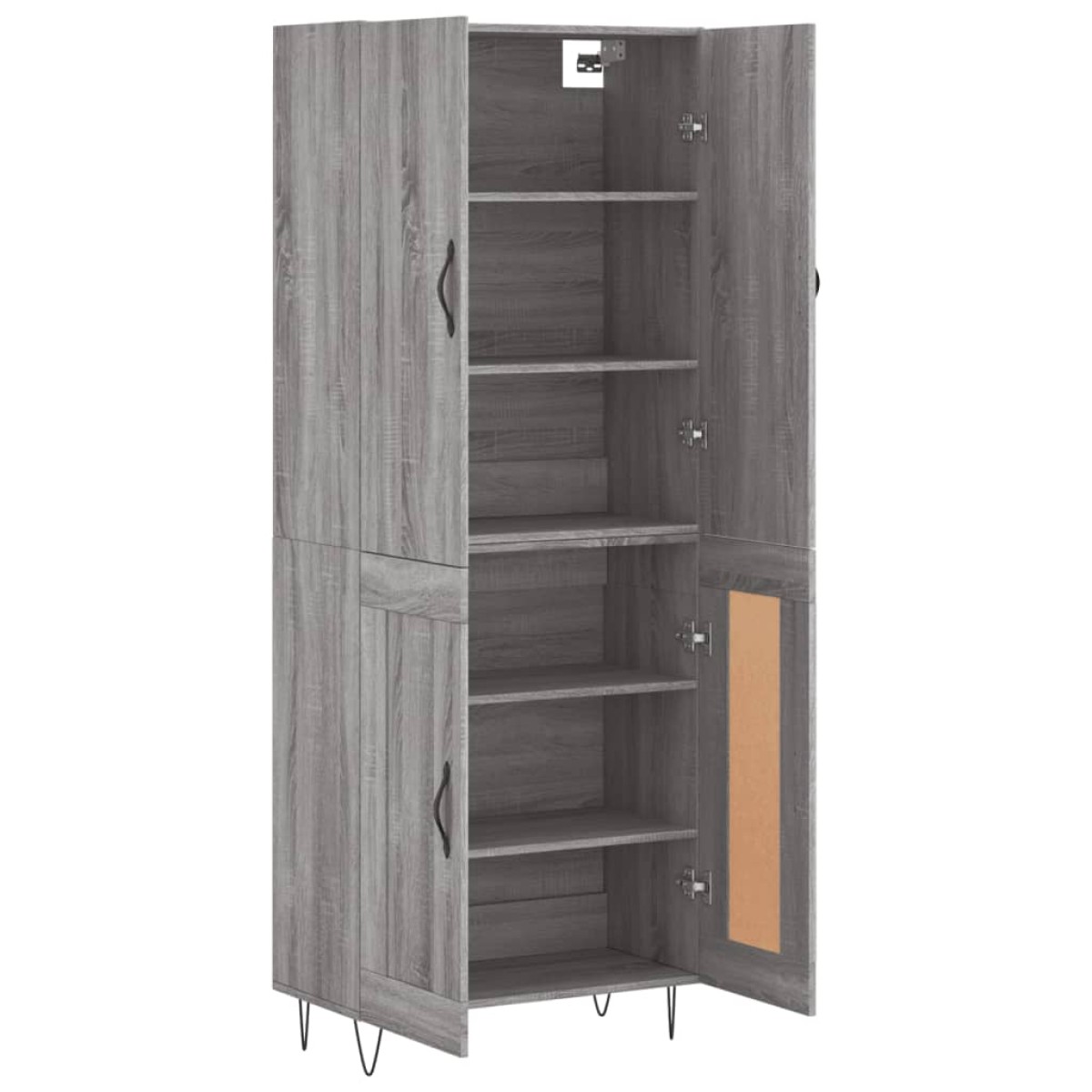 vidaXL Ντουλάπι Γκρι Sonoma 69,5 x 34 x 180 εκ. Επεξεργασμένο Ξύλο