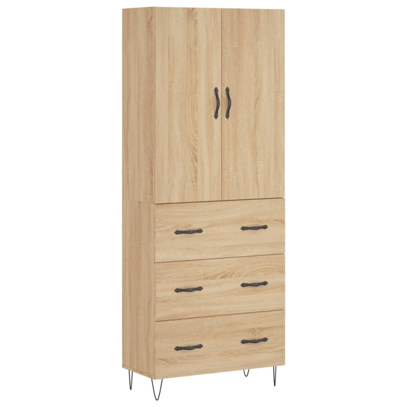 vidaXL Ντουλάπι Sonoma δρυς 69,5 x 34 x 180 εκ. από Επεξεργασμένο Ξύλο