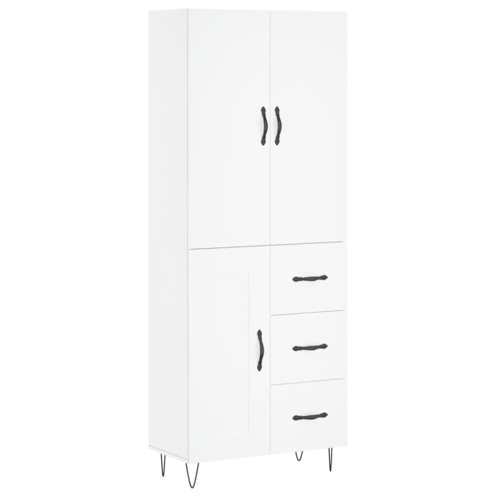 vidaXL Ντουλάπι Λευκό 69,5x34x180 εκ. από Επεξεργασμένο Ξύλο