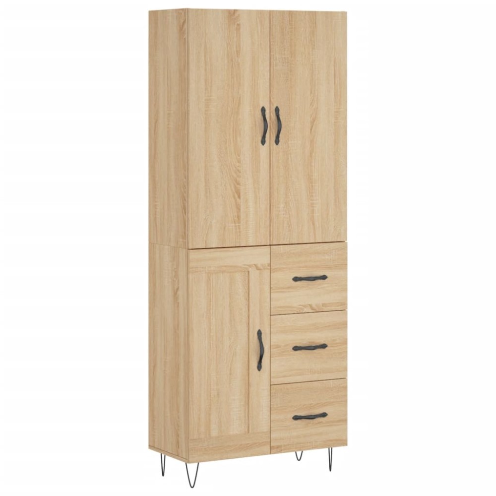 vidaXL Ντουλάπι Sonoma δρυς 69,5 x 34 x 180 εκ. από Επεξεργασμένο Ξύλο