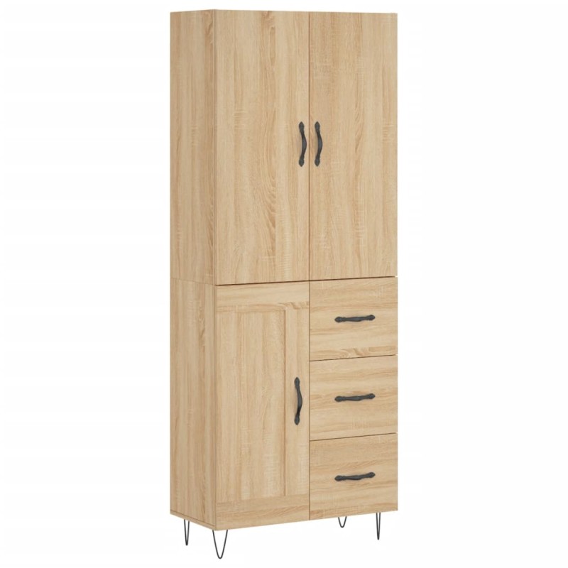 vidaXL Ντουλάπι Sonoma δρυς 69,5 x 34 x 180 εκ. από Επεξεργασμένο Ξύλο
